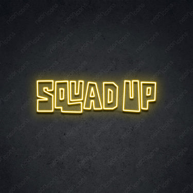 'Squad Up' Neon Sign 45cm (1.5ft) / Yellow / LED by Neon Icons